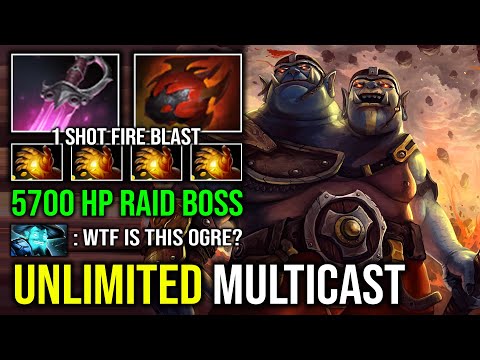How to 1v5 Solo Mid Ogre Magi with Unlimited Multicast 1 Shot Fireblast Khanda 5700 HP Boss Dota 2