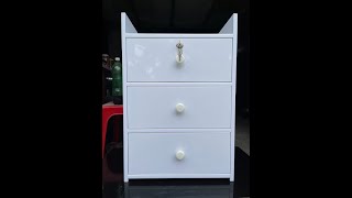 Tủ, Kệ Đầu Giường Nhựa Đài Loan Cao 64cm Ngang 43cm Sâu 31cm Màu Trắng K069