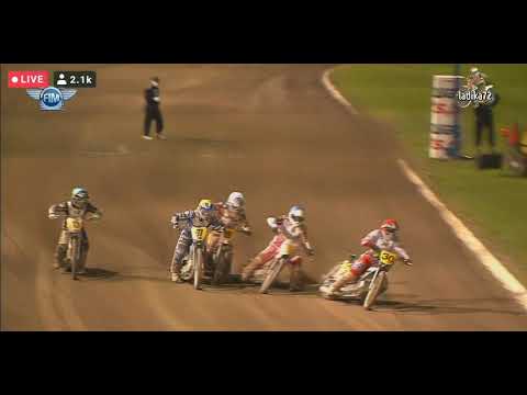 2020.FIM LongTrack r2./Rzeszow/ crash heat10. Jonasson,Dilger and Pijper/speedway/