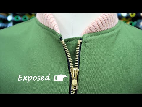 So nähen Sie einen Trennreißverschluss (offen) einer MA-1 Fliegerjacke