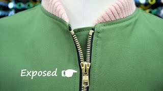 How to sew a separating zipper (exposed)