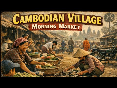 Inside a Cambodia Village Morning Market || Real Local Life at Sunrise 🇰🇭