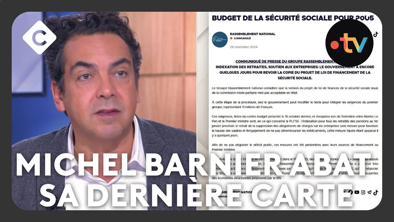 Censure : Michel Barnier abat sa dernière carte -  L’édito de Patrick Cohen - C à vous