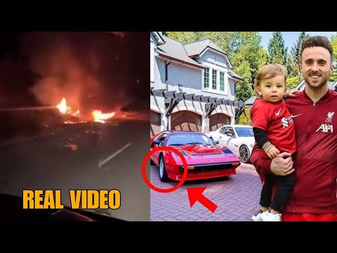 Diogo Jota Car Crash Burning Lamborghini after Accident, Jota Acidente de viação queima Lamborghini