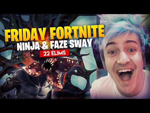 ニンジャは、金曜日のFortniteで22のエリムをドロップします。 (Ninja Drops 22 Elims In Friday Fortnite With Faze Sway!)