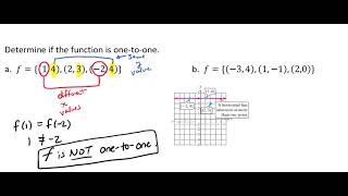 Determine if Ordered Pairs are a One-to-One Function Video