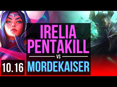 IRELIA vs MORDEKAISER (TOP) | Pentakill, 4 early solo kills, 9 solo kills | EUW Diamond | v10.16