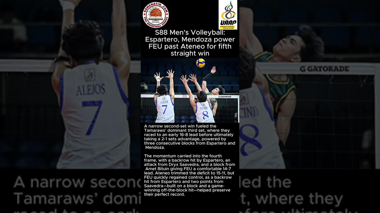 UAAP Men's Volleyball:  FEU remains unbeaten after hard-fought win vs Ateneo