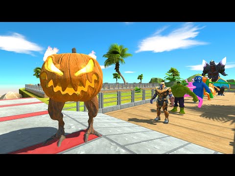 Pumkin Lantern Halloween Oasis Death Run - Animal Revolt Battle Simulator