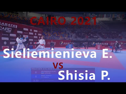 Karate1. Premier League. Cairo 2021. Sieliemienieva Elina - Shisia Phanice. Female kumite -68 kg