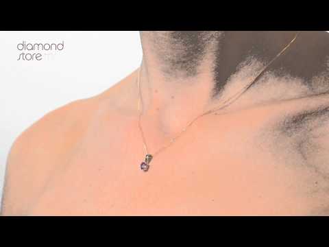 B3676 - Pink Sapphire 5 x 4mm Pendant Set In 9K Gold