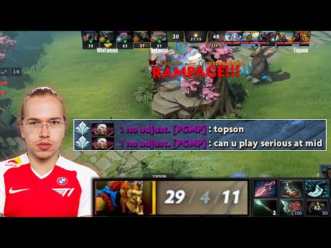 Topson was challenged to play Serious at mid
