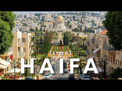 HAIFA, Israel Real Evening Life, Germany Colony, Baháʼí Gardens & Beaches - Walking Tour 4K