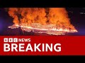 Iceland volcano erupts near village | BBC News
