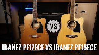 Video thumbnail for Ultimate Ibanez Acoustic Guitar comparison | Ibanez PF15ECE Vs Ibanez PF 17ece by The Guitar Chronicles