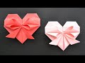 Cute Paper HEART WITH BOW Easy Origami Tutorial DIY