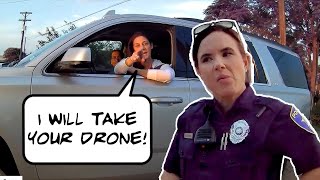 Entitled TURBO Karen thinks she can Steal a drone and Detain the Pilot