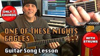 Eagles One Of These Nights acoustic guitar song lesson with strums