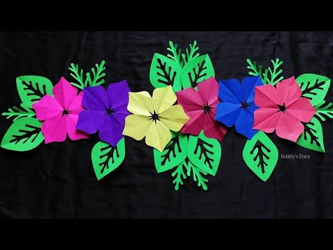 Paper Flowers Wall Decorations - Home Decorating Ideas - DIY Wall Decor - Paper Craft Ideas Video