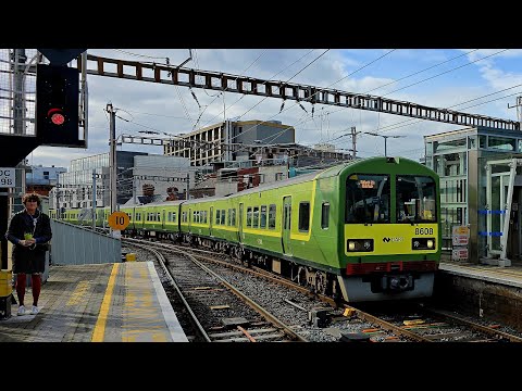 Irish Rail 8510/20 class DART train, 8608/8624 arrives and Departs Connolly Station for Malahide.