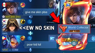 GUSION "NO SKIN" PRANK BUT WORLD COLLECTOR + GLOBAL💀 THIS HAPPEN...