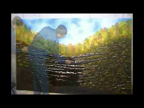 9x5 foot Waterfall painting  No.4 (start to finish)