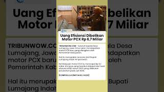 Uang Efisiensi Anggaran di Jawa Timur Dibelikan Motor PCX hingga Rp 6,7 Miliar