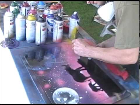 Spray Paint Art live painting #3 of 8 (elephant stencil)