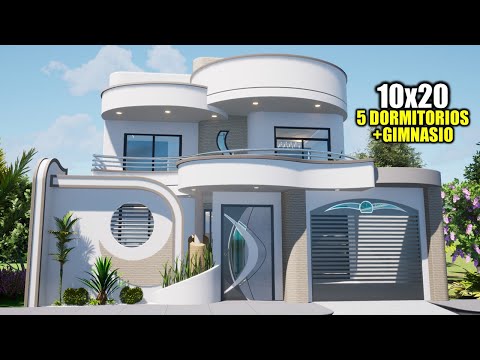 CASA HERMOSA MODERNA 10x20 -- DOS PISOS 5 DORMITORIOS + GIMNASIO ( RVL CASAS 2022 )