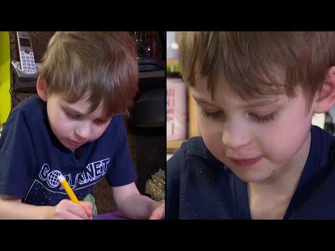 Boy Making And Sending Birthday Cards To Every Kid In His Town
