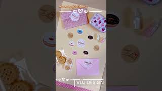 Dekorativní samolepky Baked with love - Upečeno s láskou - 100 ks