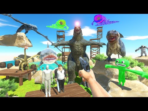 FPS Avatar Rescue Soldiers Captured by Dinosaurs,Godzilla,Bloop - Animal Revolt Battle Simulator