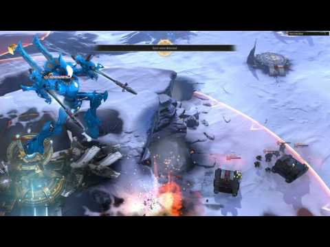 Warhammer 40k  Dawn of War III Eldar Wraithknight Epic Leap Kills 3 Whirlwinds