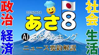 【ニュース要約解説】あさ8(日本保守党)3分クッキング20260604（第852回）