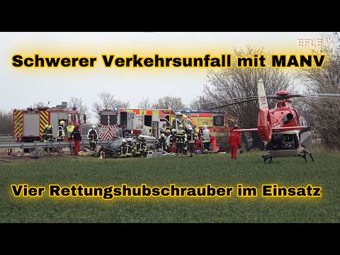 Auto überschlägt sich auf A14 in Leipzig/Feuerwehr und Rettungsdienst im Großeinsatz am Ostersonntag
