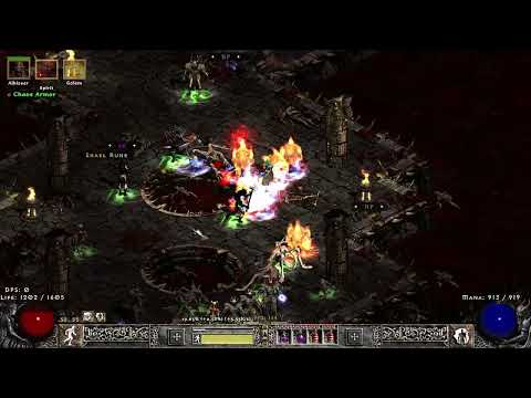 Project Diablo 2 HC: Fast endgame fire golem necro without swapping gear