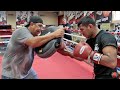 ROMAN GONZALEZ TRAINING HARD FOR GALLO ESTRADA REMATCH - DRILLS COMBINATIONS ON PADS