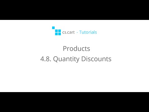 CS-Cart Tutorials. Products in an Online Shopping Cart - Quantity Discounts