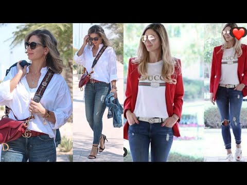 TENDENCIAS DE MODA LOOKS MODERNOS PARA MUJERES MADURAS OUTFITS CON JEANS PARA MUJER 50 60 AÑOS