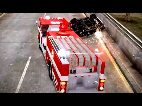 GTA 4 - Crazy Fire Truck Crashes