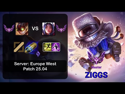 Ziggs Mid vs Irelia - EUW Master - Patch 25.04