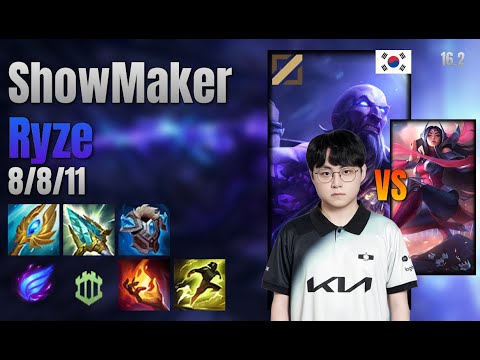 ShowMaker Mid Ryze vs Irelia lol KR solo rank Full Game 16.2 | 쇼메이커 라이즈 vs 이렐리아