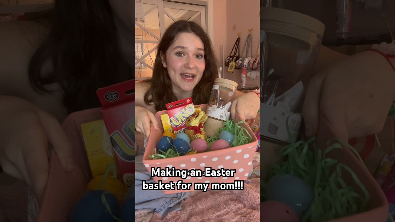 Making an Easter basket for my mommy! 🩷🌸 #ytshorts #easter #easterbaskets #mom