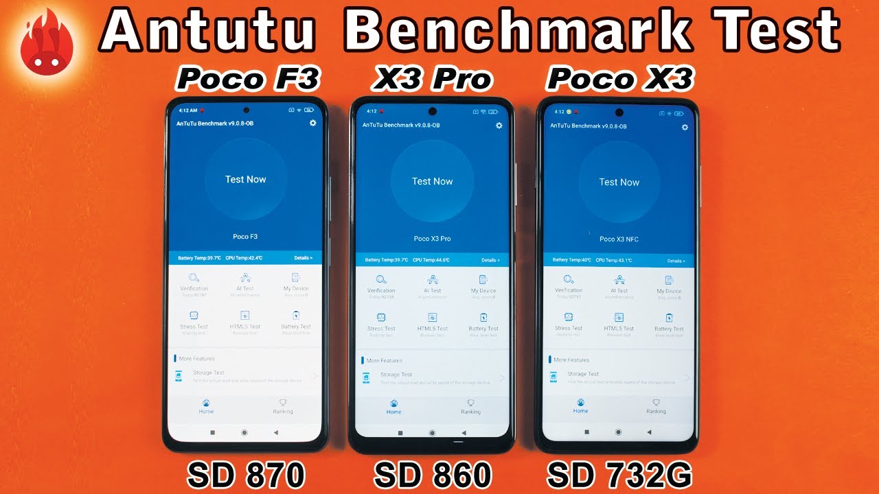 Xiaomi Poco F3 vs Poco X3 Pro vs Poco X3 Antutu Benchmark Test | SD 870 vs SD 860 vs 732G Antutu 🔥