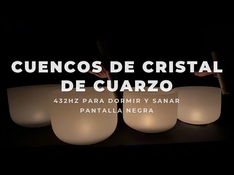 Cuencos Tibetanos de Cristal de Cuarzo 432 Hz Para Dormir y Sanar Pantalla Negra #cuencosdecuarzo