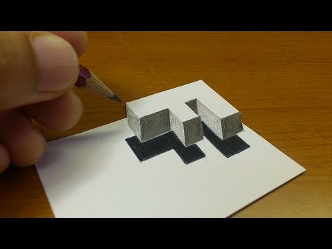 Very Easy!! How To Drawing 3D Floating Letter "F"  - Anamorphic Illusion - 3D Trick Art on paper