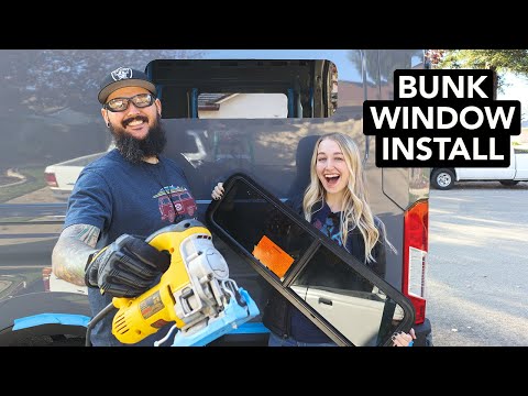 DIY CR Laurence Bunk Windows Install | 2021 Ford Transit Van Build Conversion Ep. #3