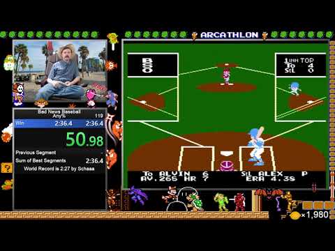 Bad News Baseball NES speedrun in 2:34 by Arcus