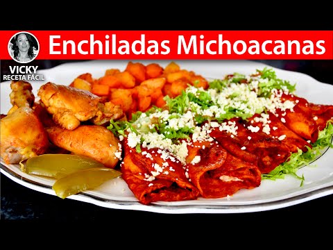 ENCHILADAS ROJAS MICHOACANAS | Vicky Receta Facil Video