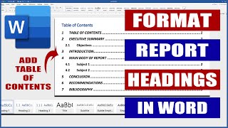 Report Writing Part 1 - Headings and Table of Contents | Microsoft Word Tutorials